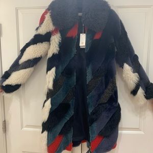 Tory Burch Faux Fur Trench Coat